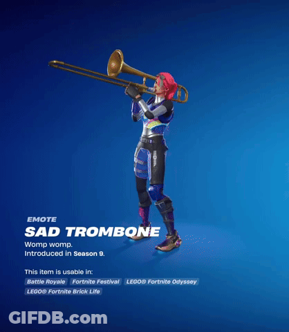Sad Trombone Holding Trombone GIF
