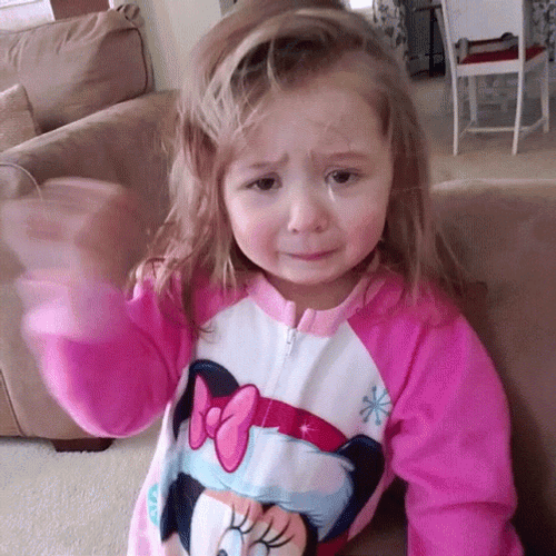 Sad Waving Goodbye Crying Baby Girl Tears GIF