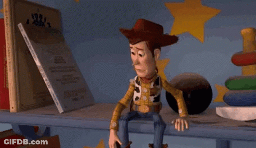 Sad Woody Broken Arms GIF
