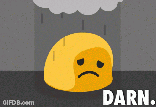Sad Yellow Smiley Darn GIF