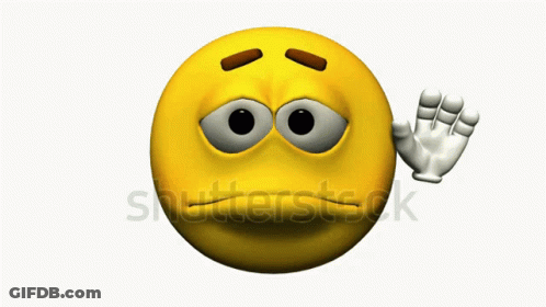 Sad Yellow Smiley Waving GIF