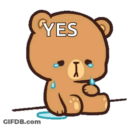 Sad Yes Crying Brown Bear GIF