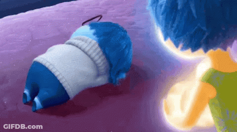 Sadness Facing Joy Inside Out GIF