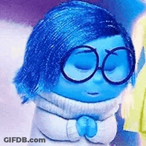 Sadness From Inside Out Wearing Glasses And Scarf GIF