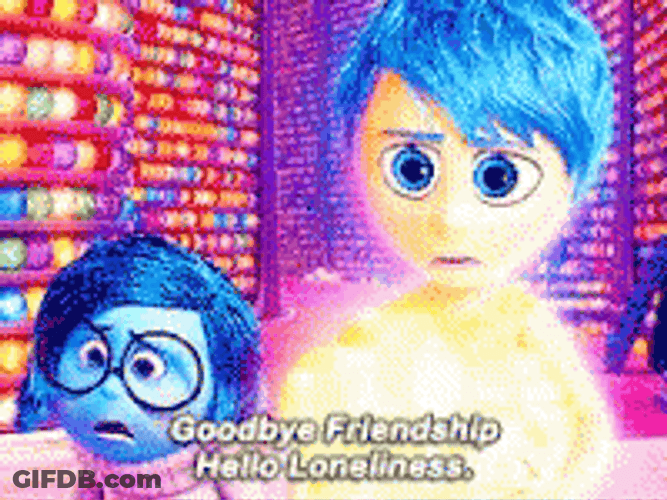 Sadness Inside Out Joy Goodbye Friendship GIF