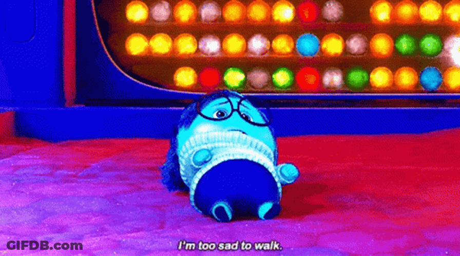 Sadness Inside Out Sad To Walk GIF