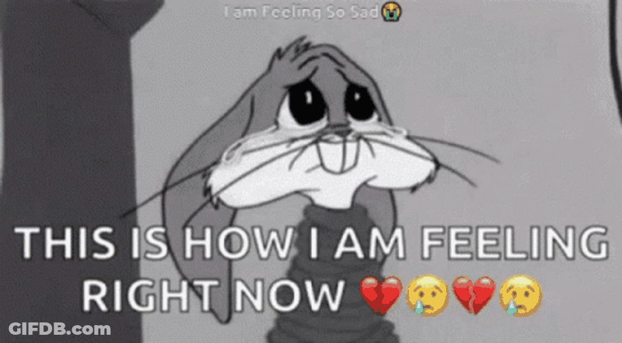 Sadness Visible In Bugs Bunny GIF