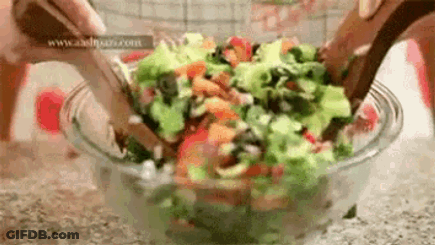 샐러드 섞기 토마토 올리브 샐러드볼 GIF