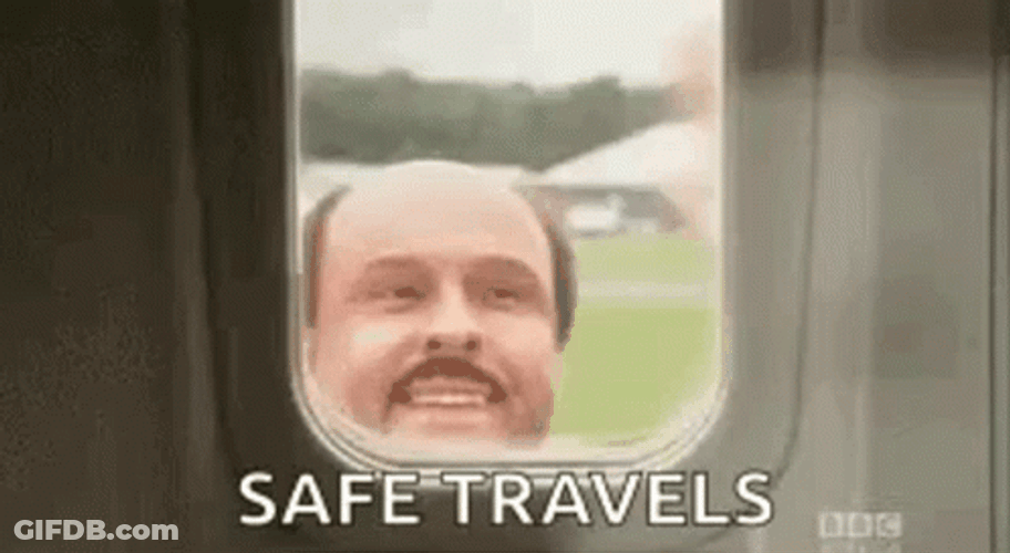 Safe Travels Peeking At Window GIF
