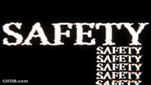 Safety In White Letters On Black Background GIF