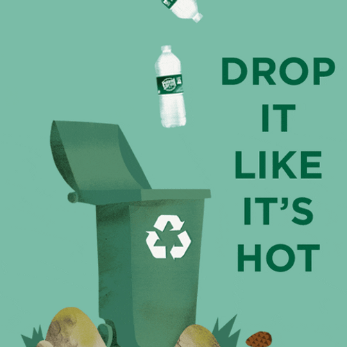Sage Green Recycle Bin GIF