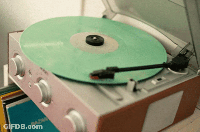 Sage Green Vinyl Record Player GIF