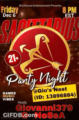Sagittarius Party Night December 6 GIF