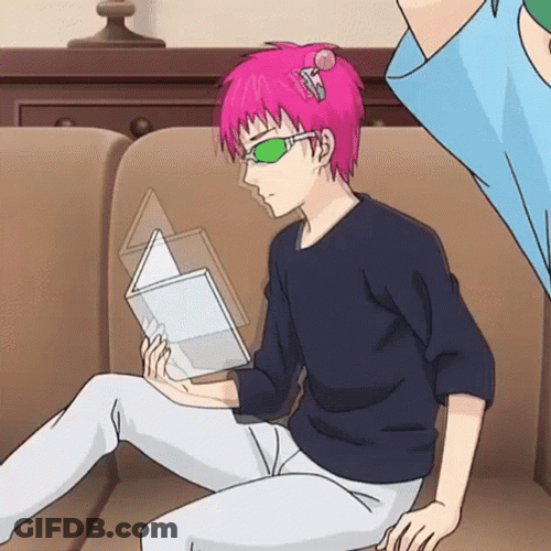 Saiki K Reading Book GIF
