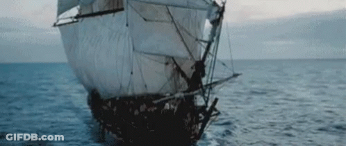 Sailboat Floating On Water GIF