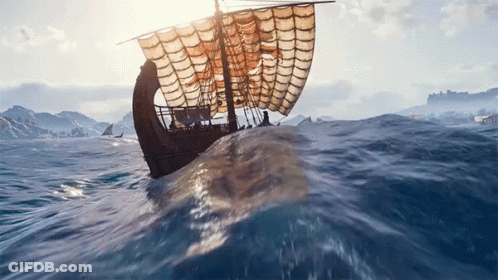 Sailboat Floating On Water GIF