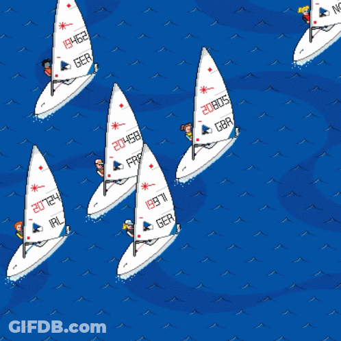 Sailboat In Ocean Named Akela 73 GIF