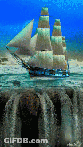 Sailboat In Ocean Named Akela 73 GIF