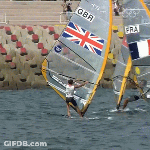 Sailboat With GBR On Sail GIF