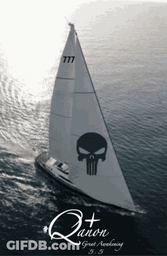 Sailboat With Number 777 On Sails GIF