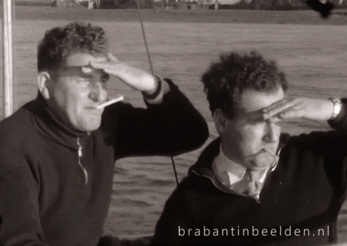 Sailing Friends Looking At Sun GIF