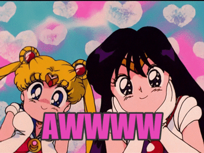 Sailor Moon And Sailor Mars Awww GIF