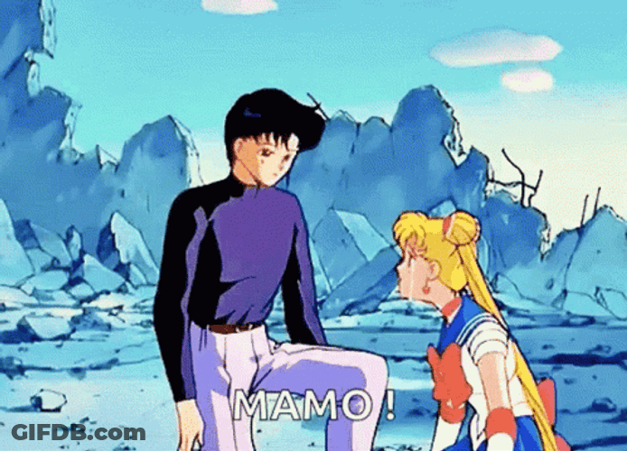 Sailor Moon And Tuxedo Mask Kiss GIF