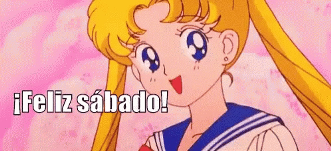 Sailor Moon Anime Feliz Sabado Peace Sign GIF