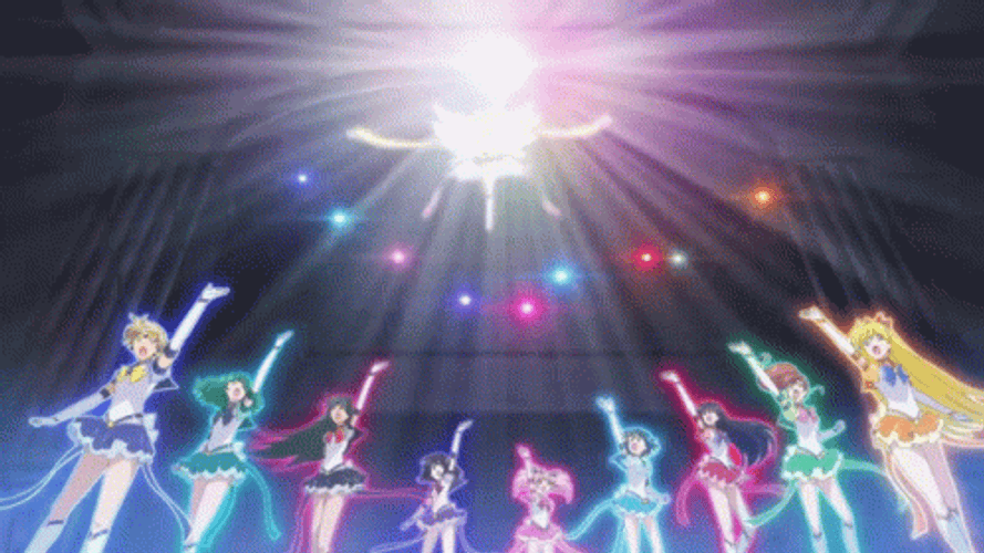 Sailor Moon Characters Transformation Ray Of Lights GIF