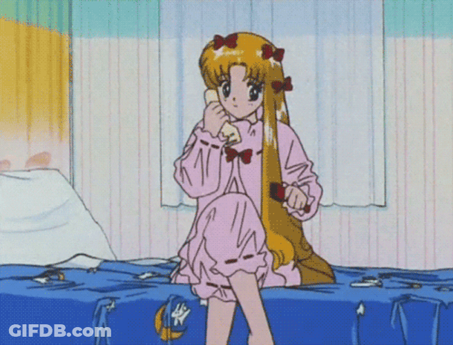Sailor Moon Combing Long Hair GIF