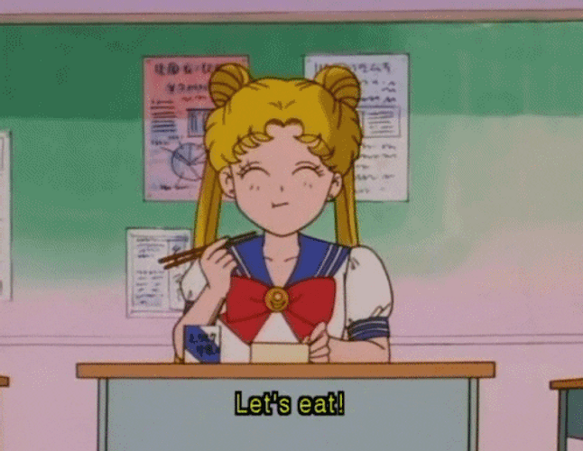 Sailor Moon Eating Lunch Let's Eat GIF