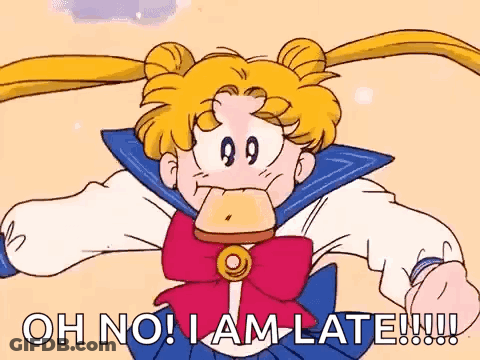 Sailor Moon Saying Oh No I Am Late GIF