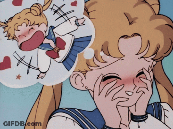 Sailor Moon Thinking Blushing Anime GIF