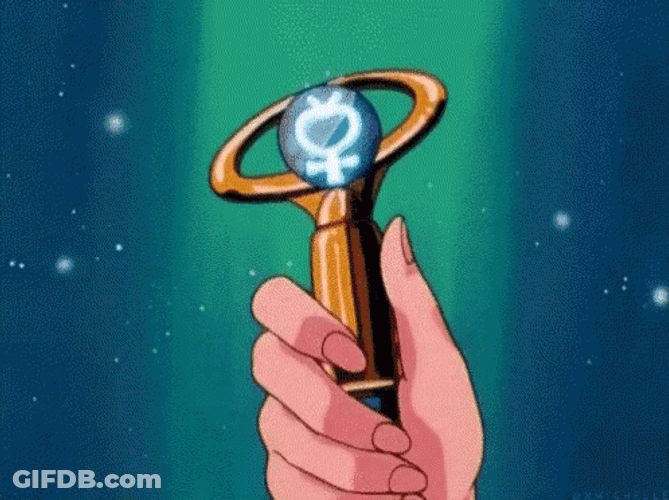 Sailor Moon Transformation Crystal Wand GIF