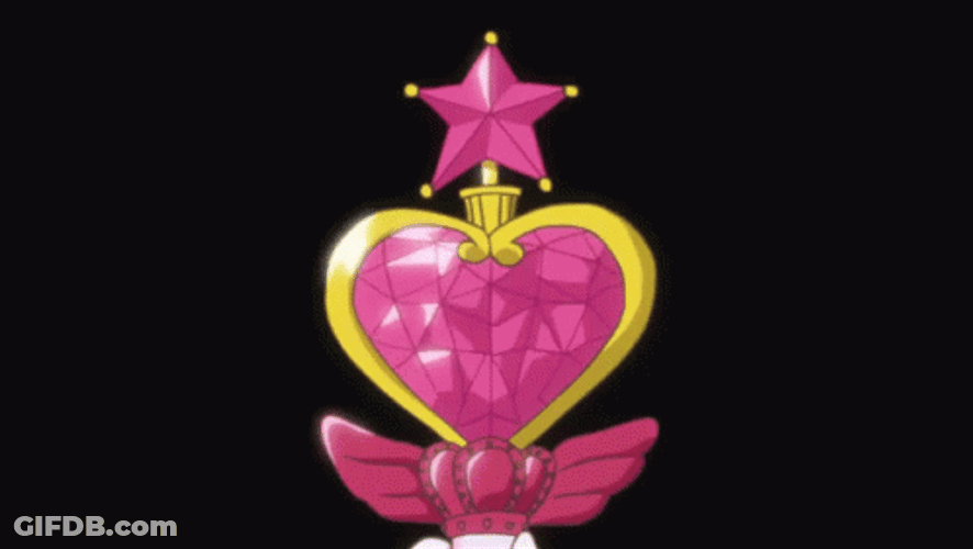 Sailor Moon Transformation Pink Hearts Evolution GIF
