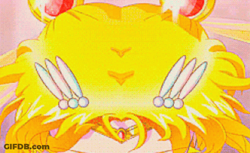 Sailor Moon Transformation Usagi Yellow Gold Hair GIF