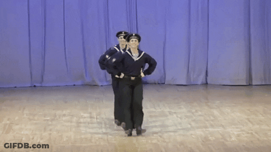 Sailor Russian Dance Performance GIF