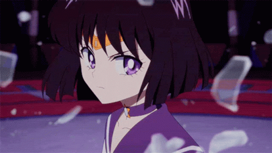 Sailor Saturn Hotaru Tomoe Glass Falling GIF