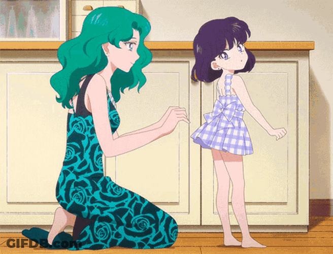 Sailor Saturn Hotaru Tomoe Kid Sailor Neptune GIF