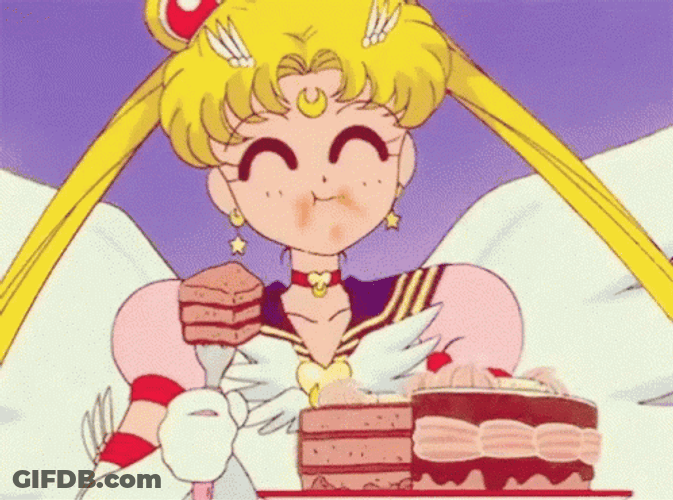 Sailormoon Eating Cake Anime Happy Birthday GIF