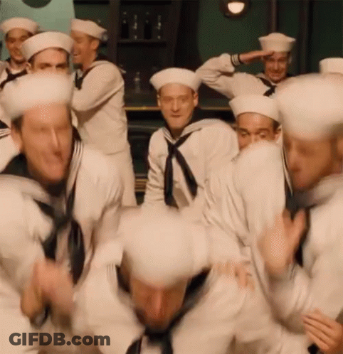 Sailors In White Hats Dancing GIF