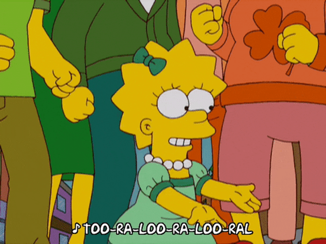 Saint Patricks Day Lisa Simpson Befriends Leprechaun GIF