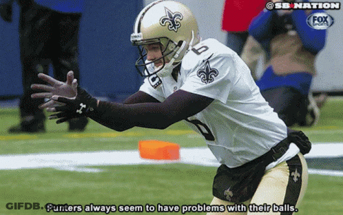Saints Player With Fox Sports Ad Behind GIF