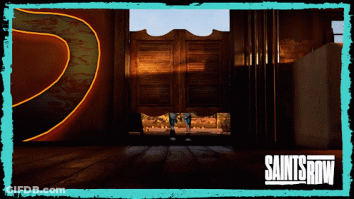 Saints Row Man In Front Of Saloon GIF