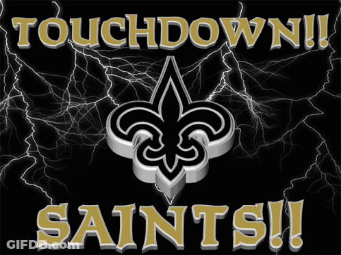 Saints Sign With Lightning Background GIF