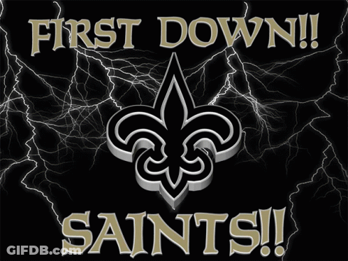 Saints Word On Black Background With Lightning GIF