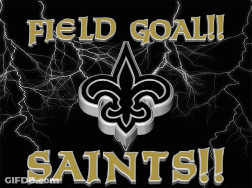 Saints Word On Black Background With Lightning GIF
