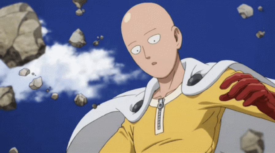 Saitama Floating Attack By Genos GIF