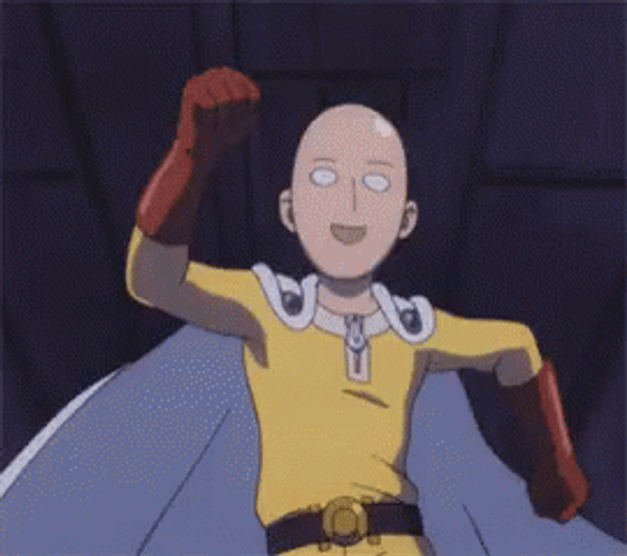 Saitama Happy Running GIF