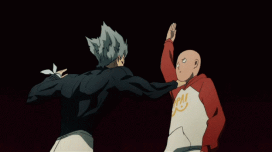 Saitama Hitting Garou GIF